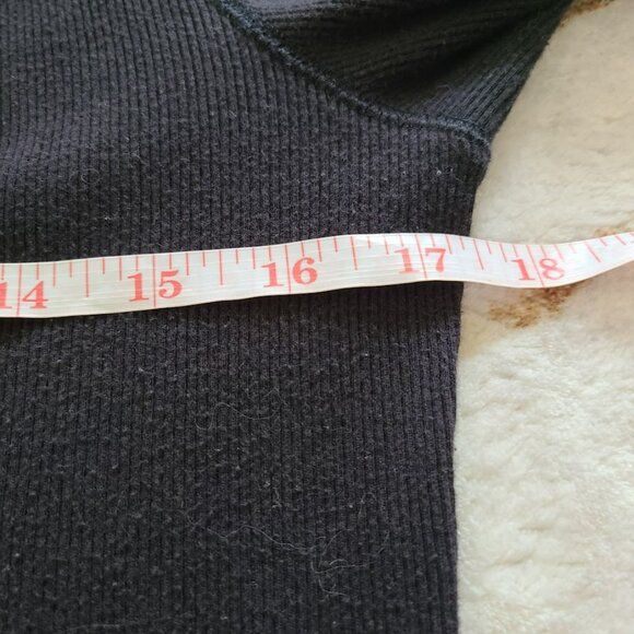 Abercrombie Black Ribbed Henley | Gothic Witchy Y2K Top Women’s L - Picture 5 of 6